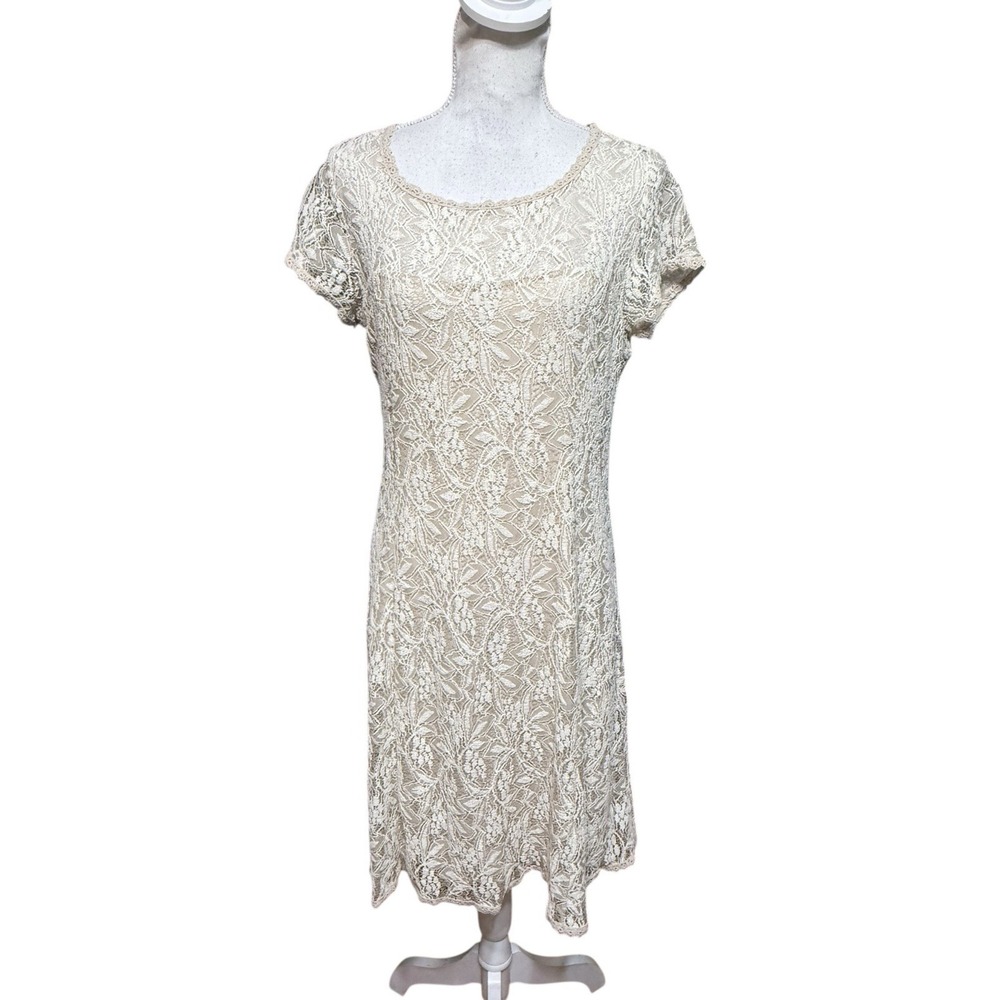 Sundance Size Large Lace Dress Cream Ivory Cap Sleeves Boho Cottagecore Romantic